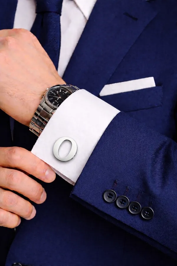 O_Alphabet_Silver_Cufflinks_for_Men_|_Initial_Letter_�O�_Personalized_Luxury_Cuff_Links_|_Premium_Polished_Metal_Shirt,_Coat_&_Blazer_Cufflinks_|_Wedding,_Office_|_Stylish_Gift_for_Men_|_Set_of_2
