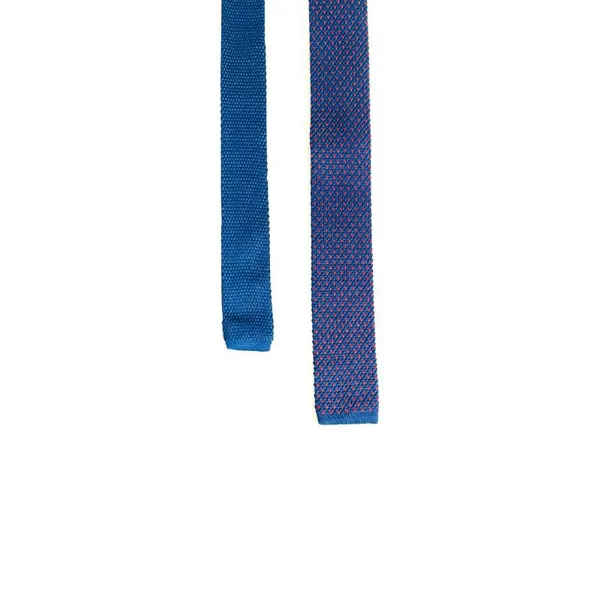 Dark_Blue_With_Pink_Dotted_Pattern_Men'S_Knitted_Tie,Narrow_Skinny_Slim_&Trending_Designer_Necktie