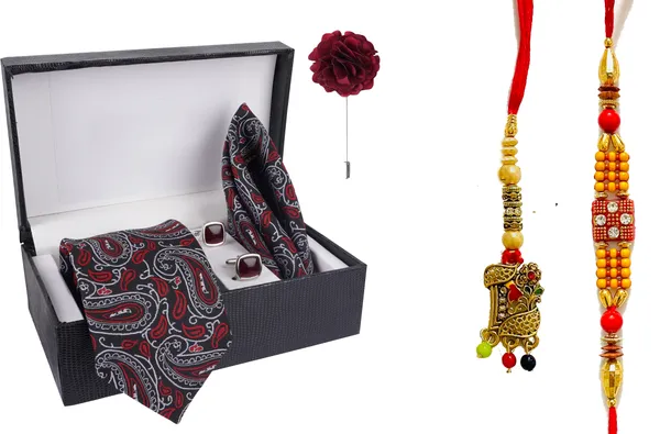 Multicolor_Bhaiya_Bhabhi_Rakhi_&_Tie_New_6_Kundan_Rakhi,_Bracelet,_Cufflink,_Lumba,_Thali__Set_(Pack_Of_2_Bhaiya_And_Bhabhi_Rakhi)