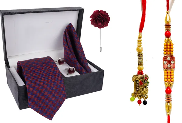 Multicolor_Bhaiya_Bhabhi_Rakhi_&_Tie_New_8_Kundan_Rakhi,_Bracelet,_Cufflink,_Lumba,_Thali__Set_(Pack_Of_2_Bhaiya_And_Bhabhi_Rakhi)
