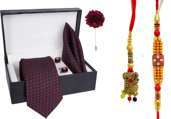 Multicolor_Bhaiya_Bhabhi_Rakhi_&_Tie_New_9_Kundan_Rakhi,_Bracelet,_Cufflink,_Lumba,_Thali__Set_(Pack_Of_2_Bhaiya_And_Bhabhi_Rakhi)