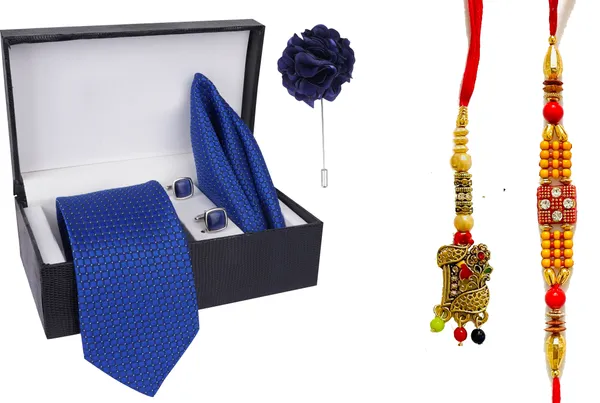 Multicolor_Bhaiya_Bhabhi_Rakhi_&_Tie_New_14_Kundan_Rakhi,_Bracelet,_Cufflink,_Lumba,_Thali__Set_(Pack_Of_2_Bhaiya_And_Bhabhi_Rakhi)