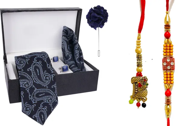 Multicolor_Bhaiya_Bhabhi_Rakhi_&_Tie_New_16_Kundan_Rakhi,_Bracelet,_Cufflink,_Lumba,_Thali__Set_(Pack_Of_2_Bhaiya_And_Bhabhi_Rakhi)