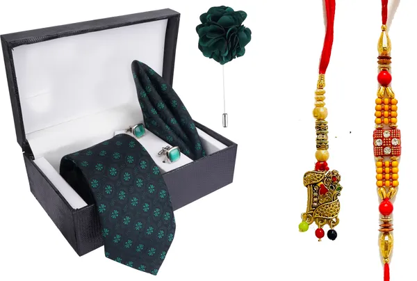 Multicolor_Bhaiya_Bhabhi_Rakhi_&_Tie_New_20_Kundan_Rakhi,_Bracelet,_Cufflink,_Lumba,_Thali__Set_(Pack_Of_2_Bhaiya_And_Bhabhi_Rakhi)