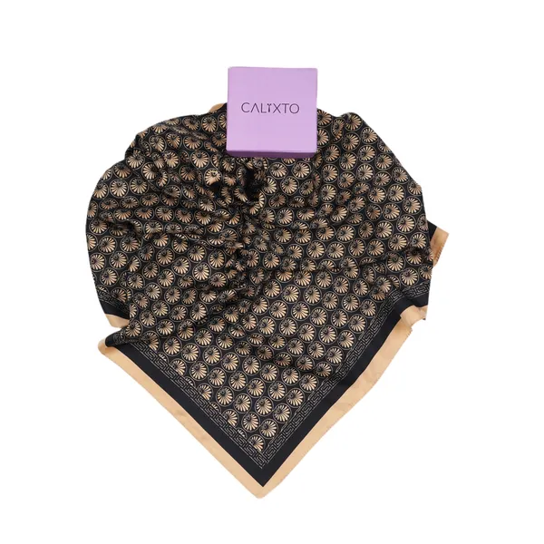 Calixto_Luxury_Silk_Square_Scarf_for_Women_–_Elegant_Black_&_Gold_Floral_Pattern_–_Soft,_Lightweight,_Versatile_Fashion_Accessory_for_Neck,_Head,_or_Bag_–_35x35_inches