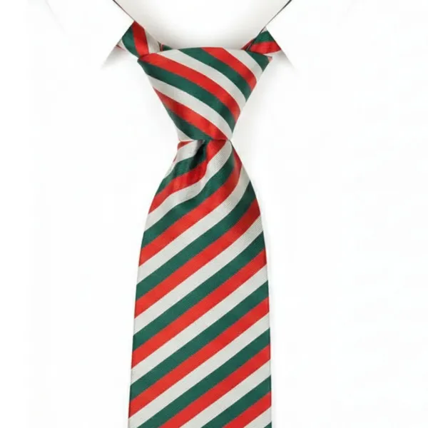Multicolour_Stripes_Design,_Poly_Cotton_Smooth_Fabric,Roomy_Stripes_Neck_Tie_With_Pocket_Square