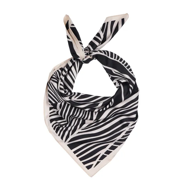 Calixto_Luxury_Zebra_Print_Silk_Satin_Scarf_for_Women_–_Elegant_Black_&_Beige_Square_Neck_Wrap,_Soft_Lightweight_Fashion_Shawl_for_Casual_&_Formal_Wear