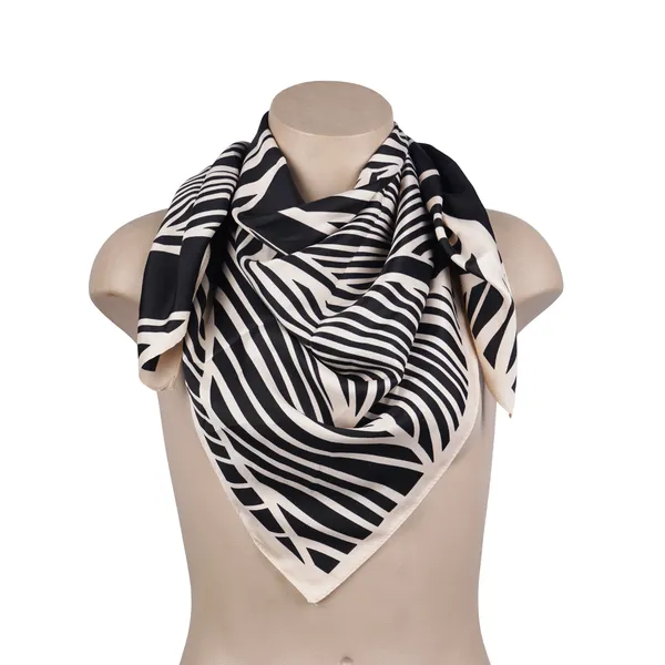 Calixto_Luxury_Zebra_Print_Silk_Satin_Scarf_for_Women_–_Elegant_Black_&_Beige_Square_Neck_Wrap,_Soft_Lightweight_Fashion_Shawl_for_Casual_&_Formal_Wear
