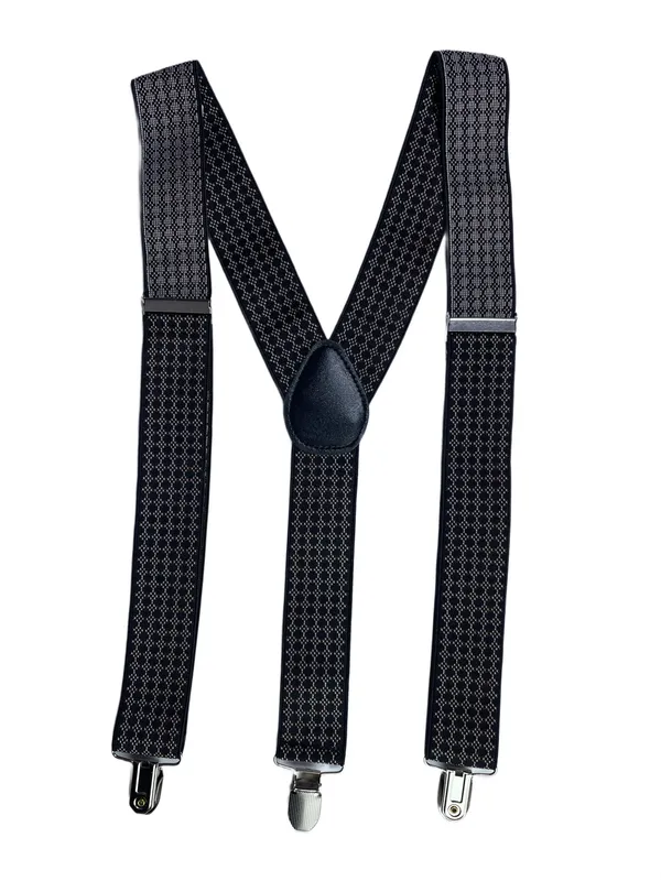 Mens_Adjustable_Suspenders__Black_with_Diamond_Pattern,_Y-Back_Design,_Heavy-Duty_Clips,_Elastic_Strap_Suspenders_for_Formal,_Casual_&_Workwear
