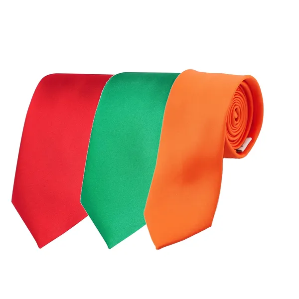 Calixto_Solid_Design_Men's_Blood_Red,Bottle_Green,_Orange_Solid_Color_Necktie_For_Men's_,_Polyster_Smooth_Fabric_Necktie_(Pack_Of_3)
