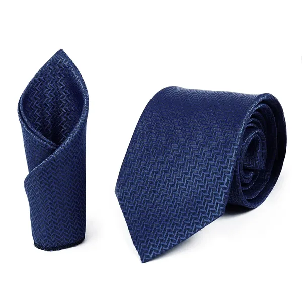 Nay_Blue_Mens_Micro_Silk_Smooth_Fabric_Criss_Cross_Design_Color_Neck_Tie_&_Pocket_Square_With_Leatherite_Gift_Box
