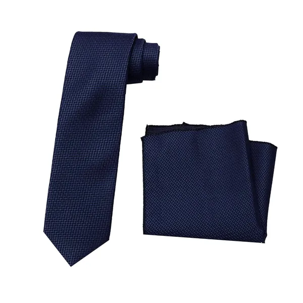 Nay_Blue_Mens_Micro_Silk_Smooth_Fabric_Criss_Cross_Design_Color_Neck_Tie_&_Pocket_Square_With_Leatherite_Gift_Box