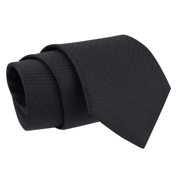 Mens_Microfiber_Necktie_Gift_Set_with_Designer_Naksh_Rakhi_Criss_Cross_Black_Tie,_Pocket_Square,_Cufflinks,_Brooch_&_Leather_Box