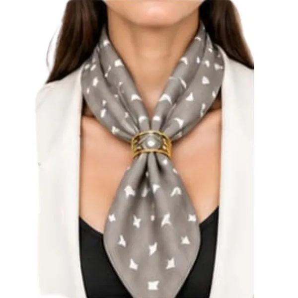 Unisex_Neck_Scarf_for_Men_&_Women_–_Beige_Taupe_Printed_Ascot_Scarf_–_Elegant_Neck_Wrap,_Small_Triangle_Pattern,_Fashion_Scarf_for_Any_Outfit