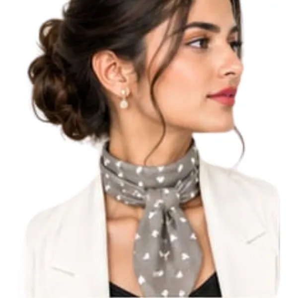 Unisex_Neck_Scarf_for_Men_&_Women_–_Beige_Taupe_Printed_Ascot_Scarf_–_Elegant_Neck_Wrap,_Small_Triangle_Pattern,_Fashion_Scarf_for_Any_Outfit