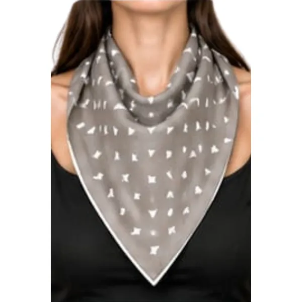 Unisex_Neck_Scarf_for_Men_&_Women_–_Beige_Taupe_Printed_Ascot_Scarf_–_Elegant_Neck_Wrap,_Small_Triangle_Pattern,_Fashion_Scarf_for_Any_Outfit
