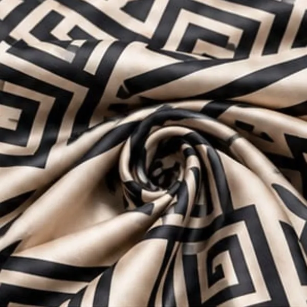 Unisex_Neck_Scarf_for_Men_&_Women_–_Beige_&_Black_Geometric_Printed_Ascot_Scarf_–_Elegant_Fashion_Neck_Wrap,_Stylish_Scarf_for_Women_and_Men