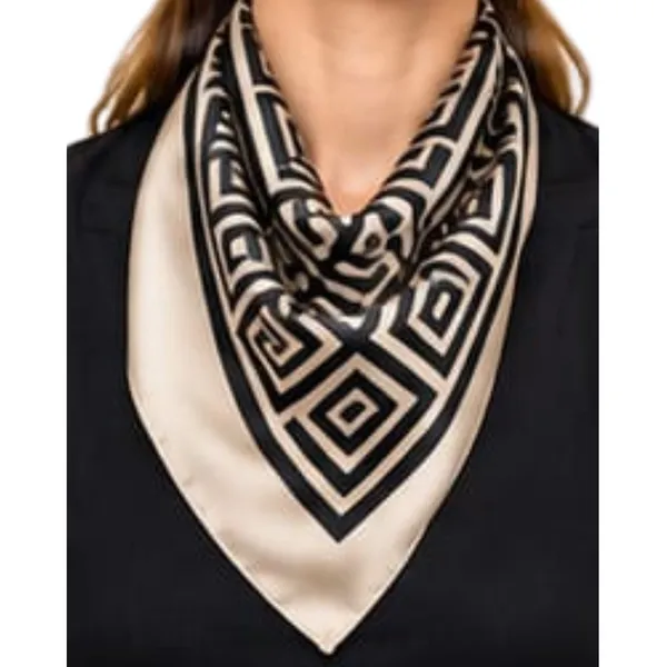 Unisex_Neck_Scarf_for_Men_&_Women_–_Beige_&_Black_Geometric_Printed_Ascot_Scarf_–_Elegant_Fashion_Neck_Wrap,_Stylish_Scarf_for_Women_and_Men