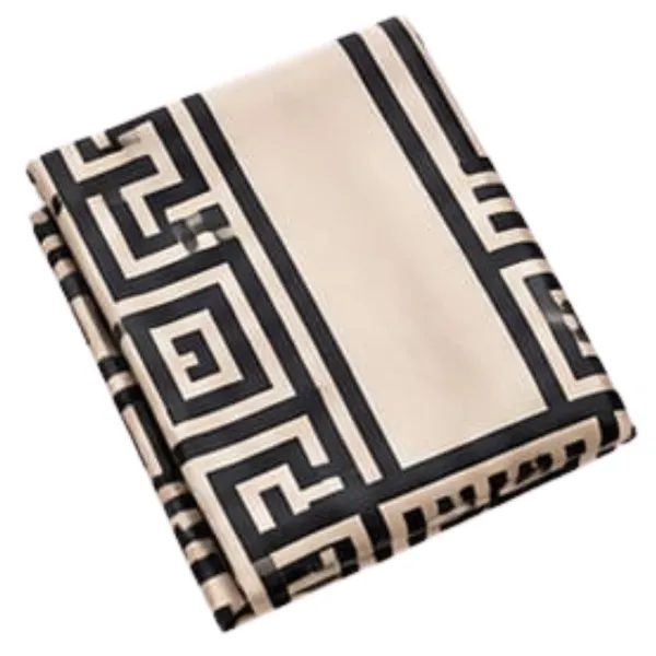 Unisex_Neck_Scarf_for_Men_&_Women_–_Beige_&_Black_Geometric_Printed_Ascot_Scarf_–_Elegant_Fashion_Neck_Wrap,_Stylish_Scarf_for_Women_and_Men