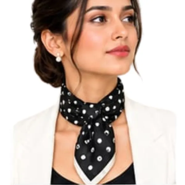 Unisex_Silk-Feel_Satin_Scarf_&_Ascot_for_Men_and_Women_–_Classic_Black_&_White_Polka_Dot_Print_Neckerchief,_Vintage_Cravat_Tie,_Multi-Purpose_Headband,_Hair_Wrap,_and_Fashion_Neck_Scarf