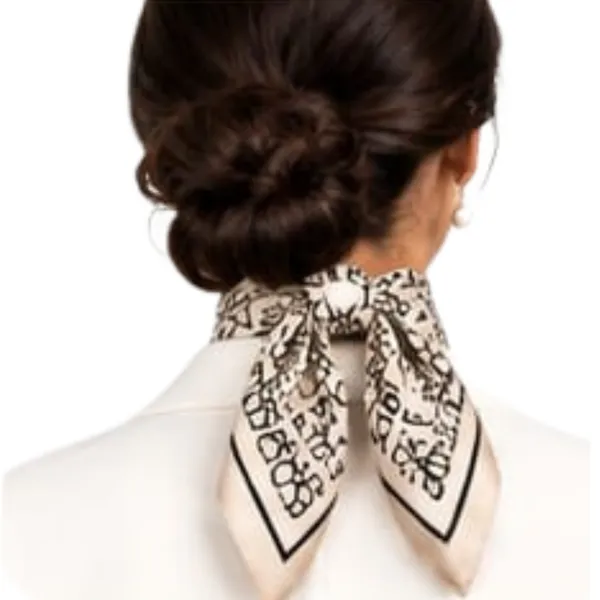 Unisex_Silk-Feel_Satin_Scarf_&_Ascot_for_Men_and_Women_–_Elegant_Beige_&_Black_Abstract_Looped_Monogram_Print_Neckerchief,_Vintage_Cravat_Tie,_Multi-Purpose_Headband,_Hair_Wrap,_and_Fashion_Neck_Scarf