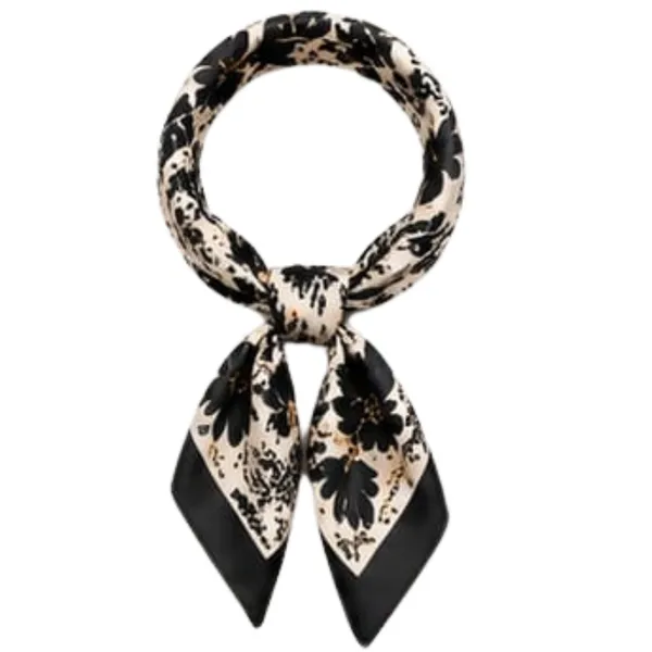 Unisex_Silk-Feel_Satin_Scarf_&_Ascot_for_Men_and_Women_–_Elegant_Beige_&_Black_Large_Floral_Blossom_Print_Neckerchief,_Vintage_Cravat_Tie,_Multi-Purpose_Headband,_Hair_Wrap,_and_Fashion_Neck_Scarf