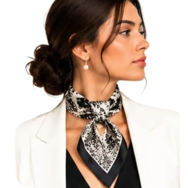 Unisex_Silk-Feel_Satin_Scarf_&_Ascot_for_Men_and_Women_–_Elegant_Beige_&_Black_Large_Floral_Blossom_Print_Neckerchief,_Vintage_Cravat_Tie,_Multi-Purpose_Headband,_Hair_Wrap,_and_Fashion_Neck_Scarf