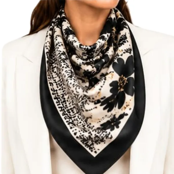 Unisex_Silk-Feel_Satin_Scarf_&_Ascot_for_Men_and_Women_–_Elegant_Beige_&_Black_Large_Floral_Blossom_Print_Neckerchief,_Vintage_Cravat_Tie,_Multi-Purpose_Headband,_Hair_Wrap,_and_Fashion_Neck_Scarf