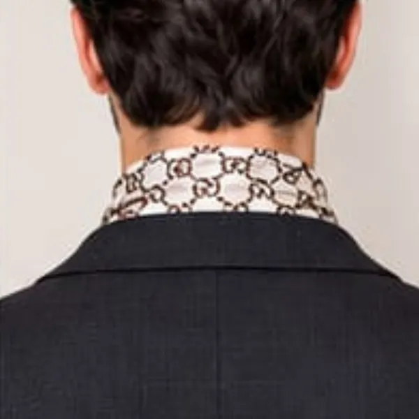 Unisex_Silk-Feel_Satin_Scarf_&_Ascot_for_Men_and_Women_–_Elegant_Beige_&_Brown_Interlocking_Chain_Print_Neckerchief,_Vintage_Cravat_Tie,_Multi-Purpose_Headband,_Hair_Wrap,_and_Fashion_Neck_Scarf