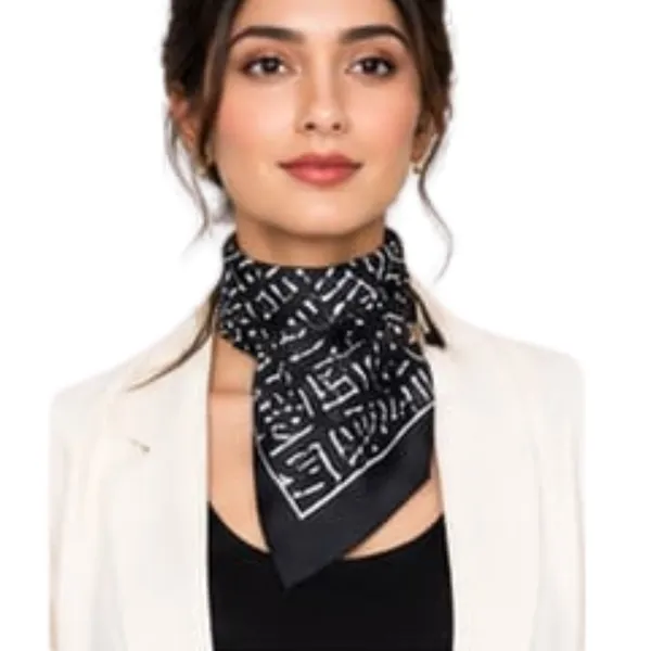Unisex_Silk-Feel_Satin_Scarf_&_Ascot_for_Men_and_Women_–_Elegant_Black_&_White_Abstract_Tribal_Script_Print_Neckerchief,_Vintage_Cravat_Tie,_Multi-Purpose_Headband,_Hair_Wrap,_and_Fashion_Neck_Scarf