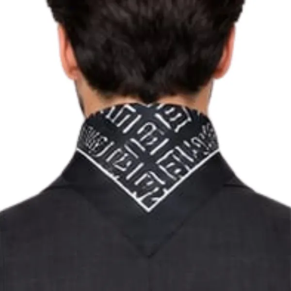 Unisex_Silk-Feel_Satin_Scarf_&_Ascot_for_Men_and_Women_–_Elegant_Black_&_White_Abstract_Tribal_Script_Print_Neckerchief,_Vintage_Cravat_Tie,_Multi-Purpose_Headband,_Hair_Wrap,_and_Fashion_Neck_Scarf