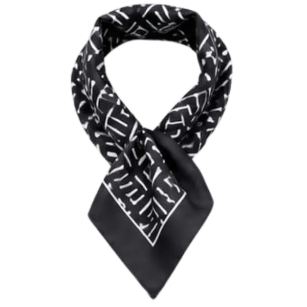 Unisex_Silk-Feel_Satin_Scarf_&_Ascot_for_Men_and_Women_–_Elegant_Black_&_White_Abstract_Tribal_Script_Print_Neckerchief,_Vintage_Cravat_Tie,_Multi-Purpose_Headband,_Hair_Wrap,_and_Fashion_Neck_Scarf
