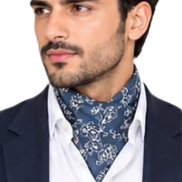 Unisex_Silk-Feel_Satin_Scarf_&_Ascot_for_Men_and_Women_–_Elegant_Blue_&_White_Floral_Vine_Print_Neckerchief,_Vintage_Cravat_Tie,_Multi-Purpose_Headband,_Hair_Wrap,_and_Fashion_Neck_Scarf_(90x_90cm)