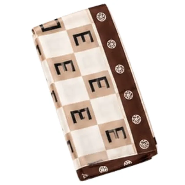 Unisex_Silk-Feel_Satin_Scarf_&_Ascot_for_Men_and_Women_–_Elegant_Brown_&_Cream_Checkerboard_Monogram_Print_Neckerchief,_Vintage_Cravat_Tie,_Multi-Purpose_Headband,_Hair_Wrap,_and_Fashion_Neck_Scarf