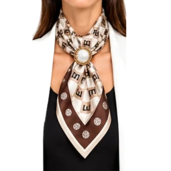 Unisex_Silk-Feel_Satin_Scarf_&_Ascot_for_Men_and_Women_–_Elegant_Brown_&_Cream_Checkerboard_Monogram_Print_Neckerchief,_Vintage_Cravat_Tie,_Multi-Purpose_Headband,_Hair_Wrap,_and_Fashion_Neck_Scarf