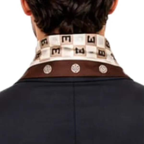 Unisex_Silk-Feel_Satin_Scarf_&_Ascot_for_Men_and_Women_–_Elegant_Brown_&_Cream_Checkerboard_Monogram_Print_Neckerchief,_Vintage_Cravat_Tie,_Multi-Purpose_Headband,_Hair_Wrap,_and_Fashion_Neck_Scarf