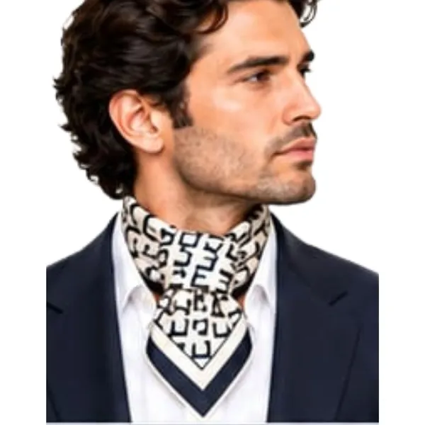 Unisex_Silk-Feel_Satin_Scarf_&_Ascot_for_Men_and_Women_–_Elegant_Cream_&_Black_Geometric_Lettering_Print_Neckerchief,_Vintage_Cravat_Tie,_Multi-Purpose_Headband,_Hair_Wrap,_and_Fashion_Neck_Scarf