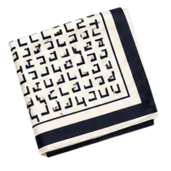 Unisex_Silk-Feel_Satin_Scarf_&_Ascot_for_Men_and_Women_–_Elegant_Cream_&_Black_Geometric_Lettering_Print_Neckerchief,_Vintage_Cravat_Tie,_Multi-Purpose_Headband,_Hair_Wrap,_and_Fashion_Neck_Scarf