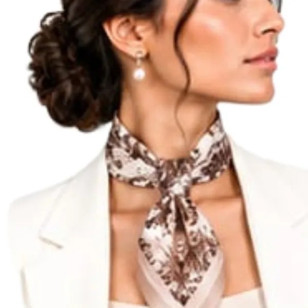 Unisex_Silk-Feel_Satin_Scarf_&_Ascot_for_Men_and_Women_–_Elegant_Cream_&_Brown_Botanical_Scenic_Print_Neckerchief,_Vintage_Cravat_Tie,_Multi-Purpose_Headband,_Hair_Wrap,_and_Fashion_Neck_Scarf