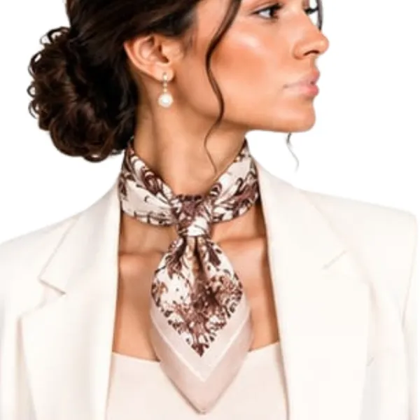 Unisex_Silk-Feel_Satin_Scarf_&_Ascot_for_Men_and_Women_–_Elegant_Cream_&_Brown_Botanical_Scenic_Print_Neckerchief,_Vintage_Cravat_Tie,_Multi-Purpose_Headband,_Hair_Wrap,_and_Fashion_Neck_Scarf