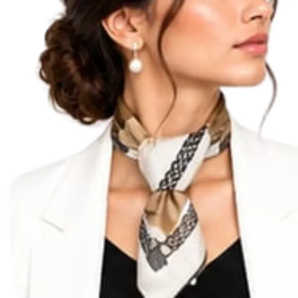 Unisex_Silk-Feel_Satin_Scarf_&_Ascot_for_Men_and_Women_–_Elegant_Gold,_Cream_&_Black_Braided_Rope_&_Tassel_Print_Neckerchief,_Vintage_Cravat_Tie,_Multi-Purpose_Headband,_Hair_Wrap,_and_Fashion_Neck_Scarf