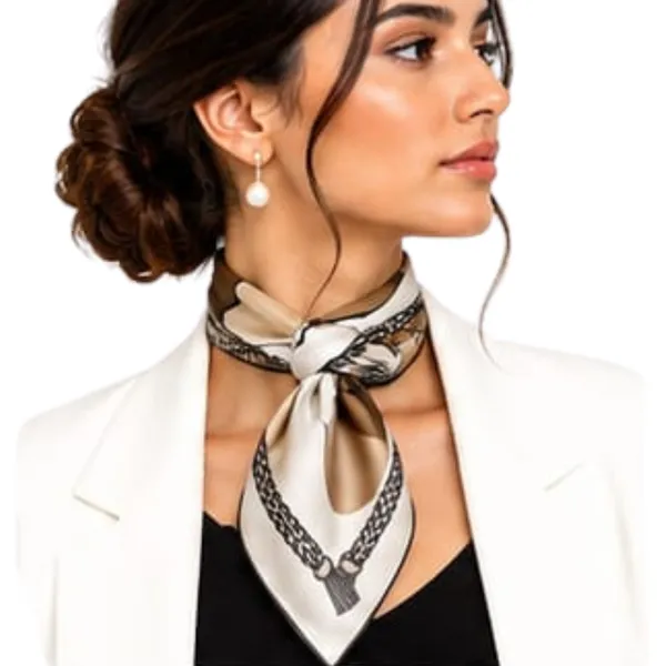 Unisex_Silk-Feel_Satin_Scarf_&_Ascot_for_Men_and_Women_–_Elegant_Gold,_Cream_&_Black_Braided_Rope_&_Tassel_Print_Neckerchief,_Vintage_Cravat_Tie,_Multi-Purpose_Headband,_Hair_Wrap,_and_Fashion_Neck_Scarf