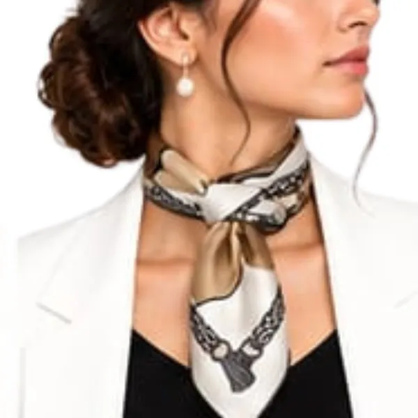 Unisex_Silk-Feel_Satin_Scarf_&_Ascot_for_Men_and_Women_–_Elegant_Gold,_Cream_&_Black_Braided_Rope_&_Tassel_Print_Neckerchief,_Vintage_Cravat_Tie,_Multi-Purpose_Headband,_Hair_Wrap,_and_Fashion_Neck_Scarf