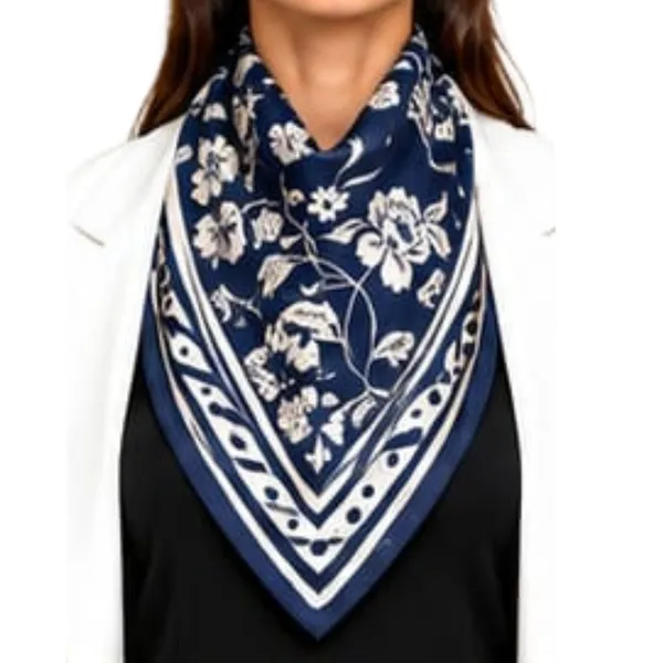 Unisex_Silk-Feel_Satin_Scarf_&_Ascot_for_Men_and_Women_–_Elegant_Navy_Blue_&_Cream_Botanical_Floral_Print_Neckerchief,_Vintage_Cravat_Tie,_Multi-Purpose_Headband,_Hair_Wrap,_and_Fashion_Neck_Scarf