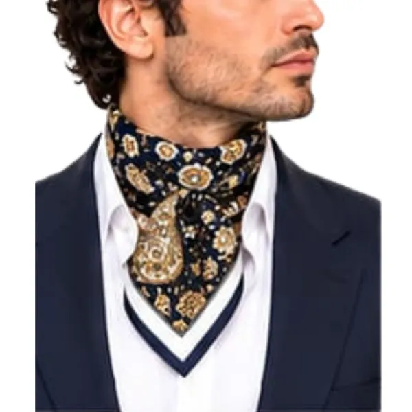 Unisex_Silk-Feel_Satin_Scarf_&_Ascot_for_Men_and_Women_–_Elegant_Navy_Blue_&_Gold_Paisley_Baroque_Print_Neckerchief,_Vintage_Cravat_Tie,_Multi-Purpose_Headband,_Hair_Wrap,_and_Fashion_Neck_Scarf
