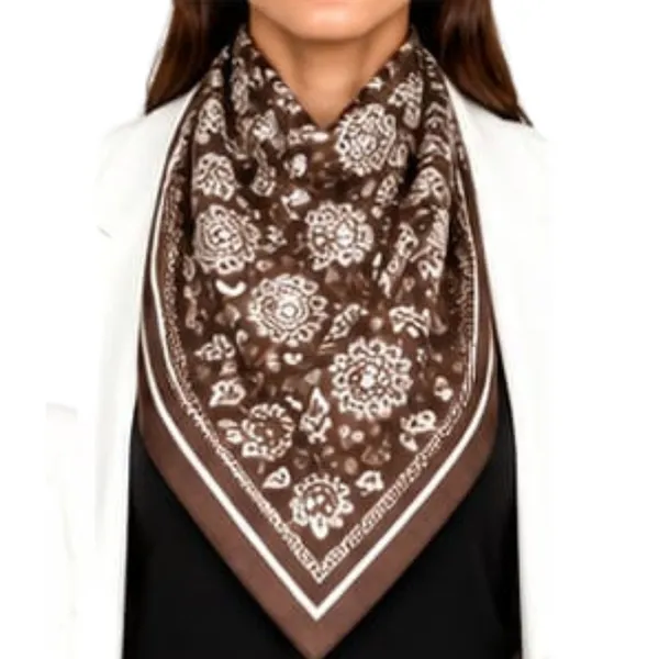 Unisex_Silk-Feel_Satin_Scarf_&_Ascot_for_Men_and_Women_–_Elegant_Rich_Brown_&_White_Bandana_Floral_Print_Neckerchief,_Vintage_Cravat_Tie,_Multi-Purpose_Headband,_Hair_Wrap,_and_Fashion_Neck_Scarf