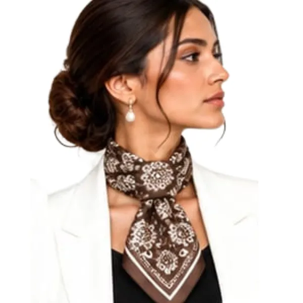Unisex_Silk-Feel_Satin_Scarf_&_Ascot_for_Men_and_Women_–_Elegant_Rich_Brown_&_White_Bandana_Floral_Print_Neckerchief,_Vintage_Cravat_Tie,_Multi-Purpose_Headband,_Hair_Wrap,_and_Fashion_Neck_Scarf