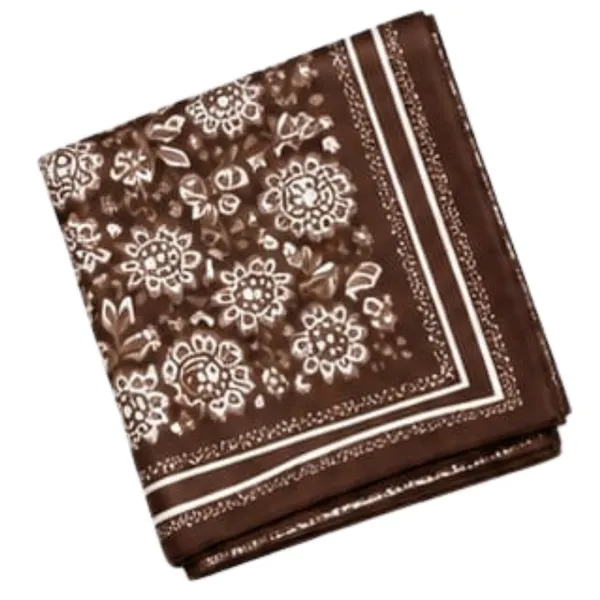Unisex_Silk-Feel_Satin_Scarf_&_Ascot_for_Men_and_Women_–_Elegant_Rich_Brown_&_White_Bandana_Floral_Print_Neckerchief,_Vintage_Cravat_Tie,_Multi-Purpose_Headband,_Hair_Wrap,_and_Fashion_Neck_Scarf