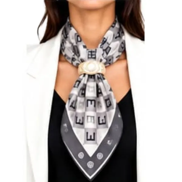 Unisex_Silk-Feel_Satin_Scarf_&_Ascot_for_Men_and_Women_–_Elegant_Silver-Grey_&_Charcoal_Checkerboard_Monogram_Print_Neckerchief,_Vintage_Cravat_Tie,_Multi-Purpose_Headband,_Hair_Wrap,_and_Fashion_Neck_Scarf