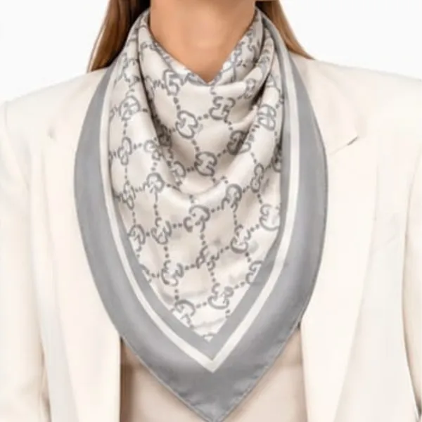 Unisex_Silk-Feel_Satin_Scarf_&_Ascot_for_Men_and_Women_–_Elegant_Silver-Grey_&_Cream_Monogram_Print_Neckerchief,_Vintage_Cravat_Tie,_Multi-Purpose_Headband,_Hair_Wrap,_and_Fashion_Neck_Scarf